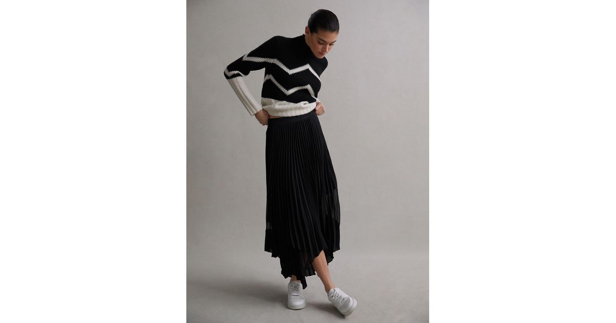 【海外限定】REISS☆スカートBlack Dina Pleated Layered Asymme Reiss Pleated Layered Asymmetric Midi Skirt in Black | Lyst UK