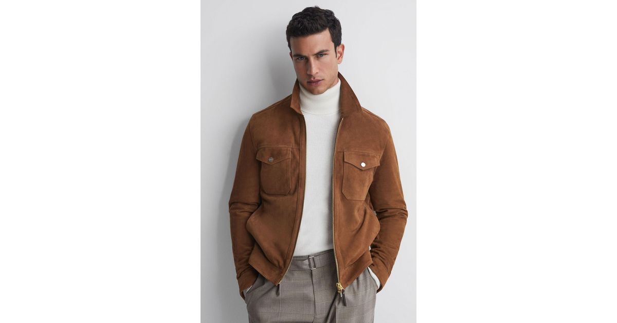 Reiss suede clearance bomber jacket