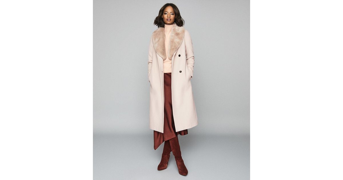 fur shawl collar coat