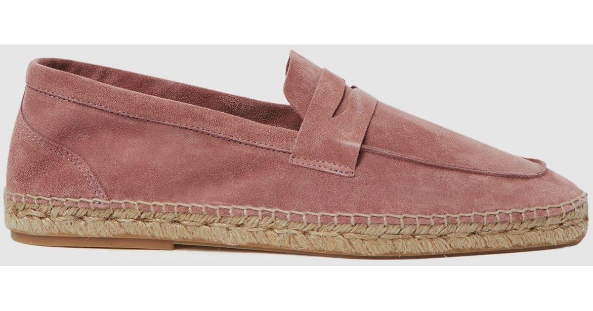 Reiss Espadrille - Pink Espadrille Suede Espadrilles for Men | Lyst