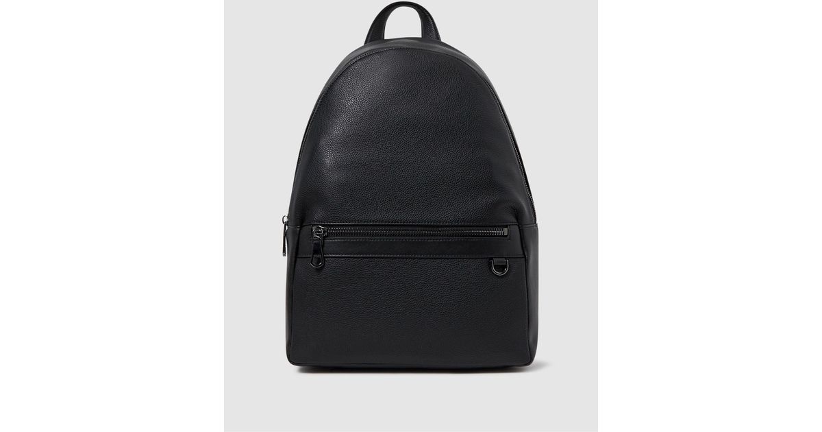 Reiss Drew Black Drew Leather Zipped Backpack for Men Lyst