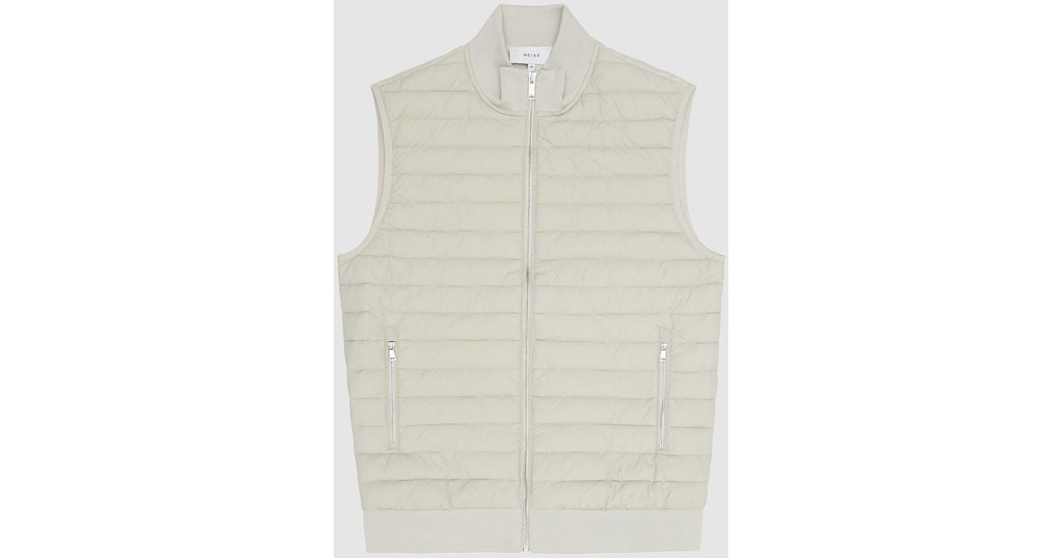 Reiss Cotton Pluto - Hybrid Quilted Gilet for Men - Lyst