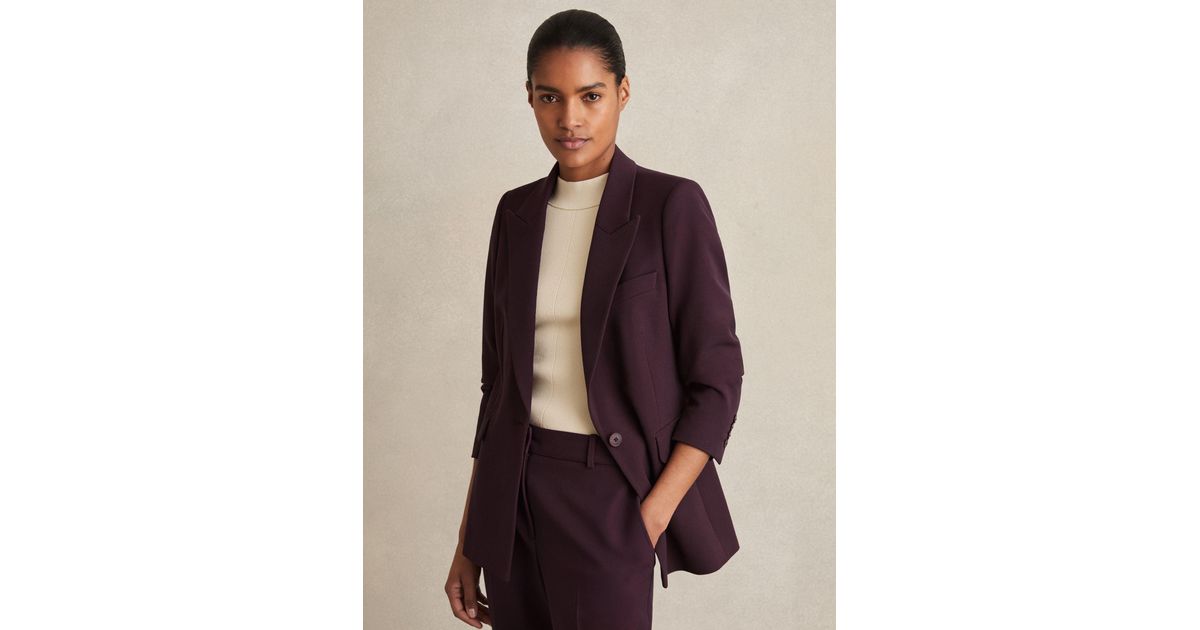 Reiss Gabi Berry Tailored Single Breasted Suit Blazer in Natural