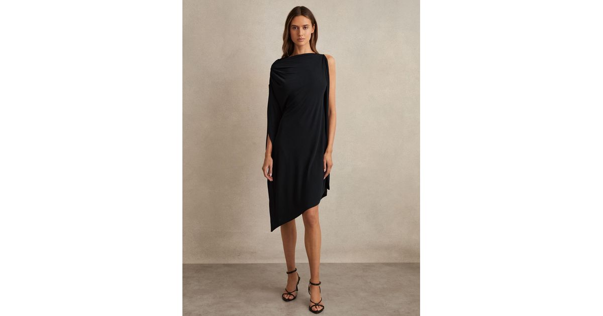 【海外限定】REISSドレス☆Navy/Black Elia Asymmetric Draped J Buy Reiss Navy/Black Elia Asymmetric Draped Jersey Dress