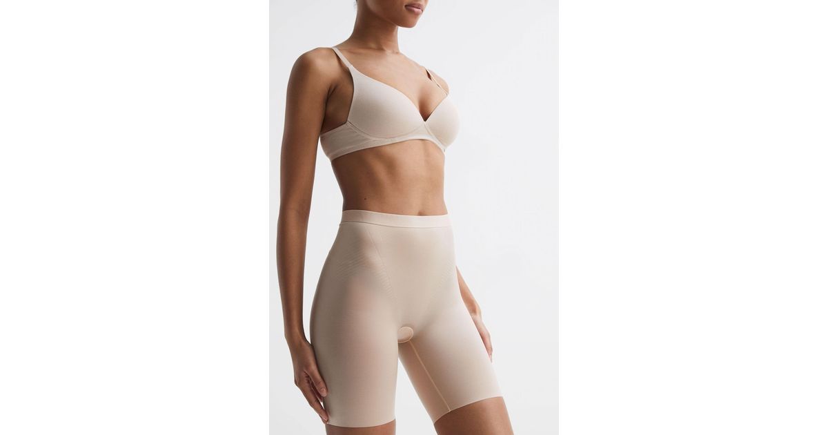 Spanx Shapewear Mid-thigh Shorts, Champagne in Brown