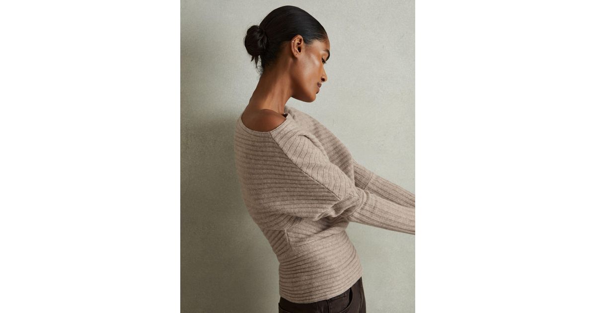 Reiss Nelly Jumper Wool Ribbed in Brown Lyst UK