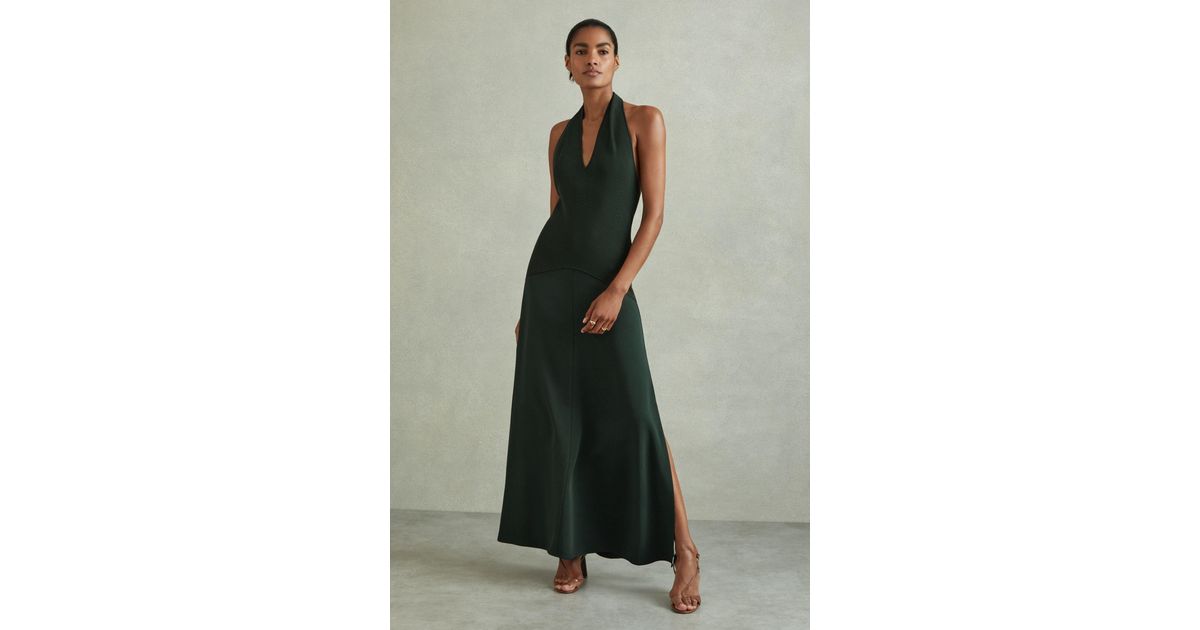 【海外限定】REISSドレス☆Rene Hybrid Knit Midi Dress in Gree Reiss Rene - Green Hybrid Knit Midi Dress, S | Lyst