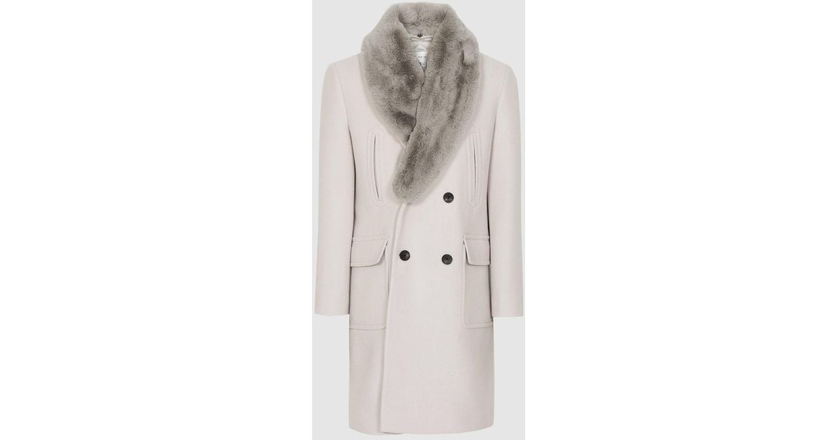 Reiss Lifton Faux Fur Wool Blend, Reiss Faux Fur Coat
