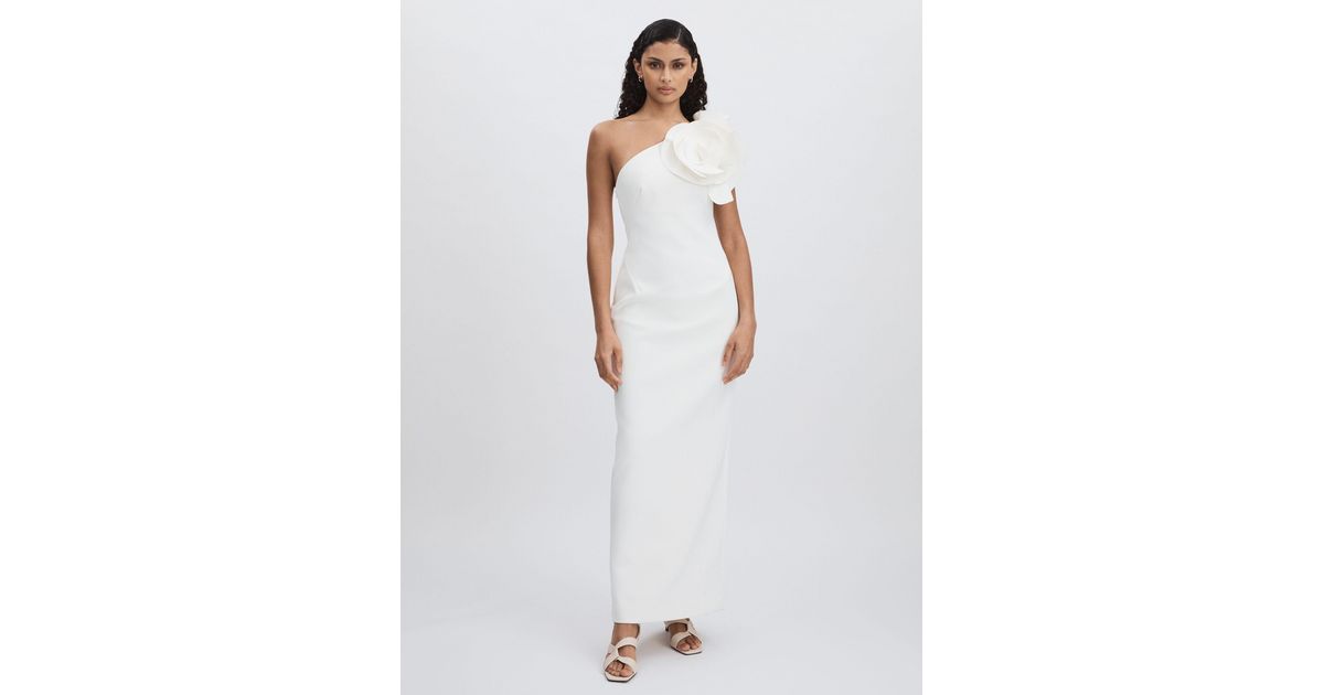 Acler Cream Wynyard One Shoulder Maxi Dress in White | Lyst