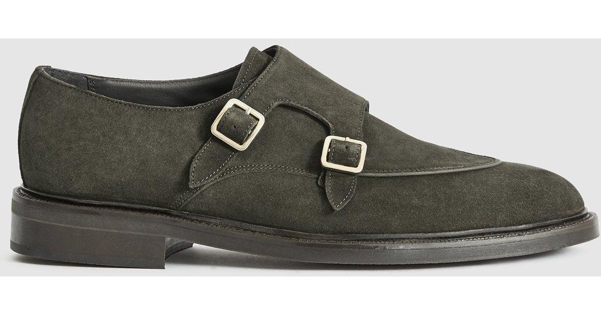 suede monk strap shoes