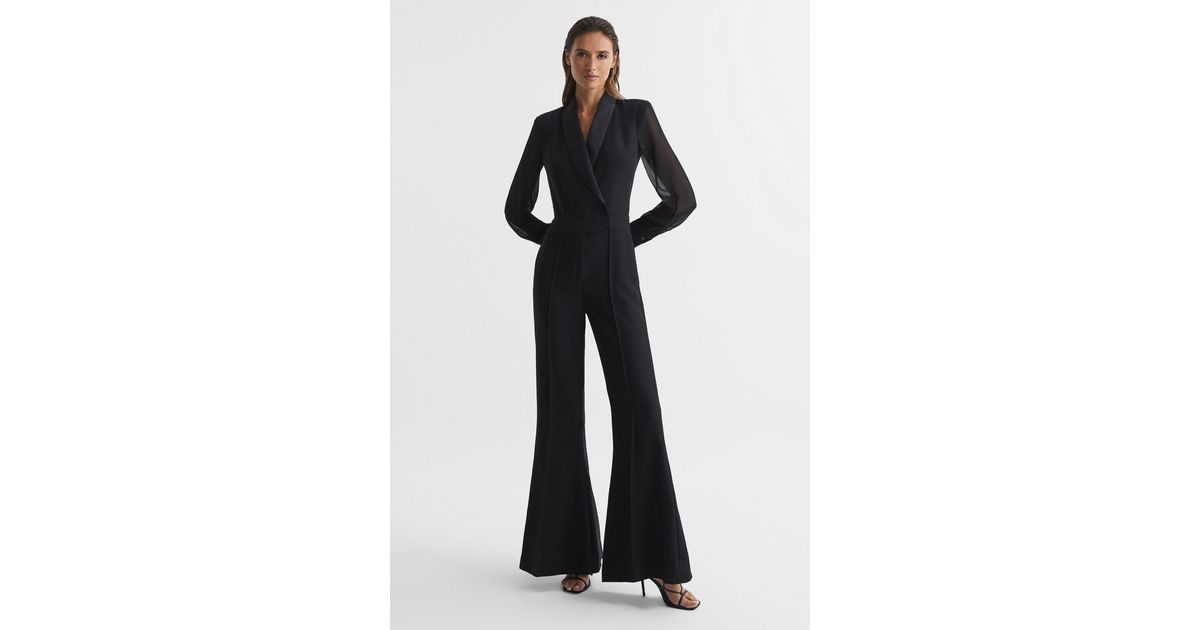 Reiss Lennon Black Tall Tuxedo Jumpsuit, L Lyst UK
