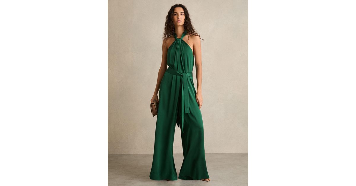 【海外限定】REISSジャンプスーツ☆Rosin Satin Wide Leg Draped 海外限定】REISSジャンプスーツ☆Rosin Satin Wide Leg Draped