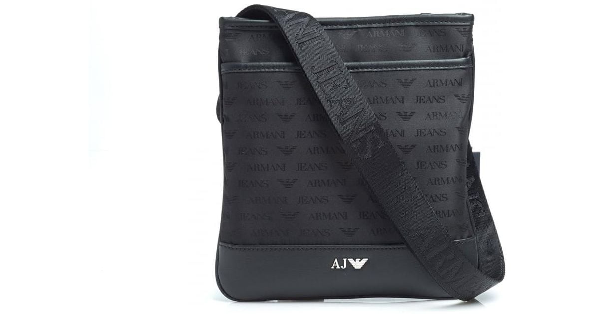 armani jeans messenger bag black