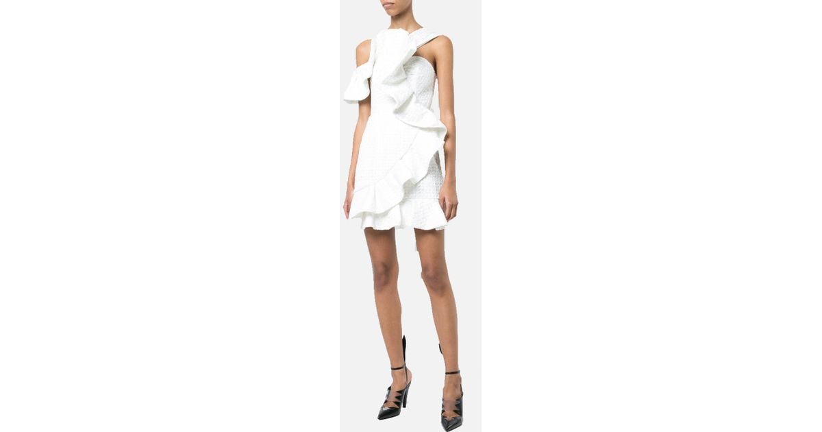 self portrait asymmetric ruffle dress