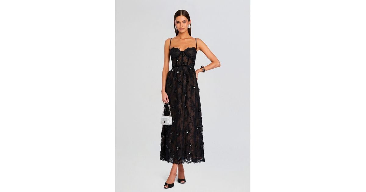 retrofte Noema Embellished Lace Dress in Black | Lyst