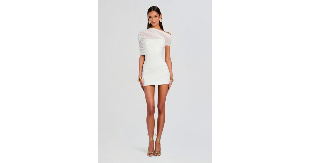 SER.O.YA Selma Mini Crepe Dress in White | Lyst
