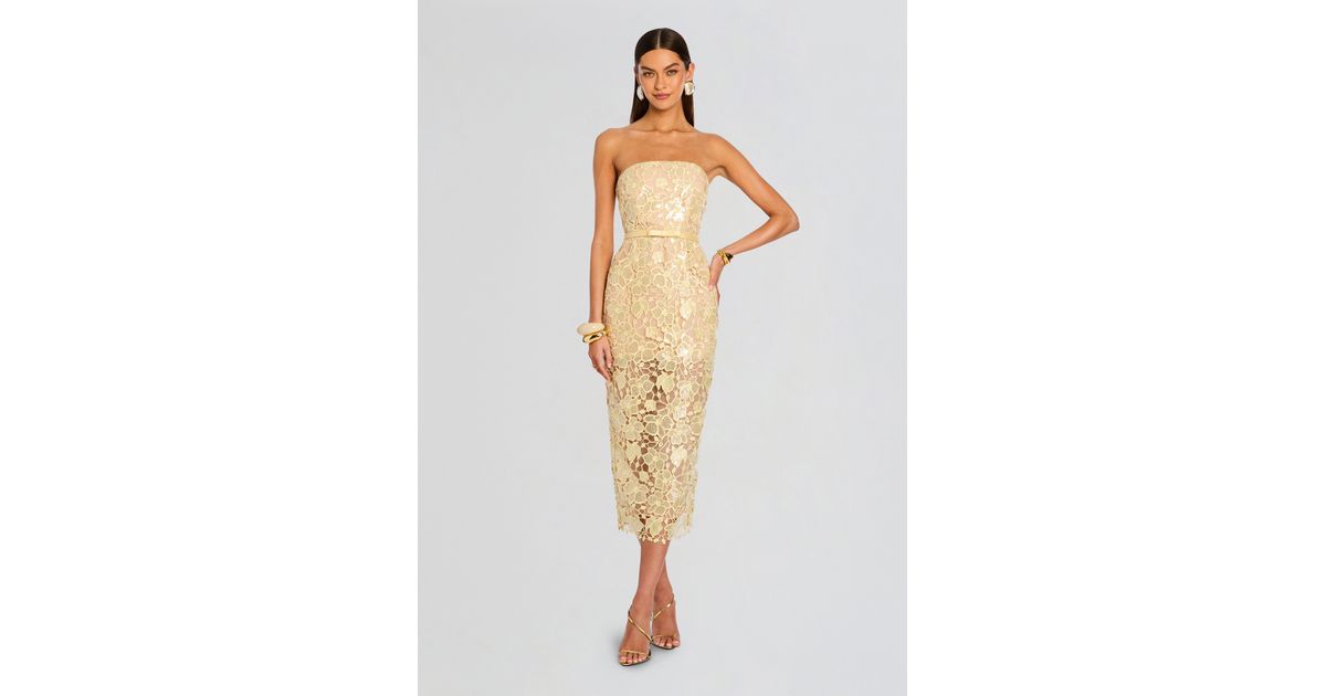 retrofte Rowena Sequin Lace Dress in White | Lyst