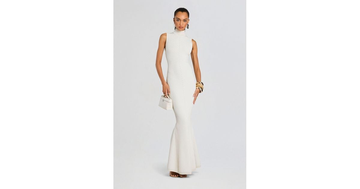 retroféte Skylar Knit Dress in White | Lyst