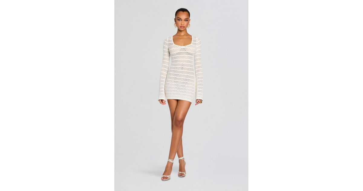 SER.O.YA Sophie Crochet Mini Dress in White | Lyst