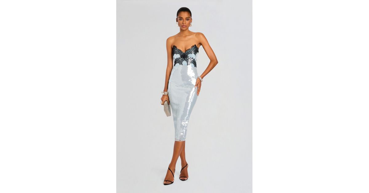 retrofete ellen strapless sequin midi dress Ellen Sequin Dress Retrofete
