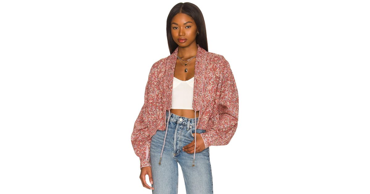 Free people great escape cotton printed quilted jacket sale