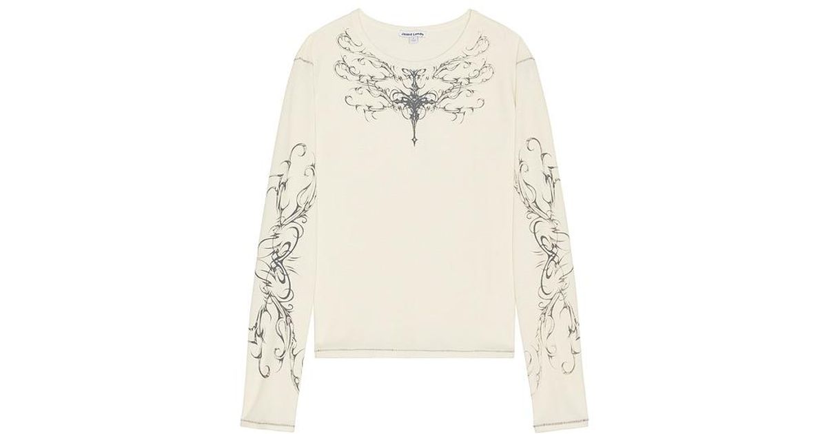 トップス Ines Waffle White Long Sleeve Top Ines Waffle White Long Sleeve Tee | Jaded London | Clothing