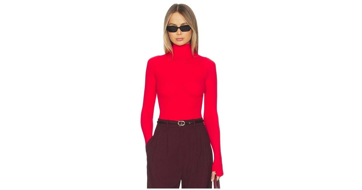 Commando Ballet Body Turtleneck Bodysuit in Red | Lyst