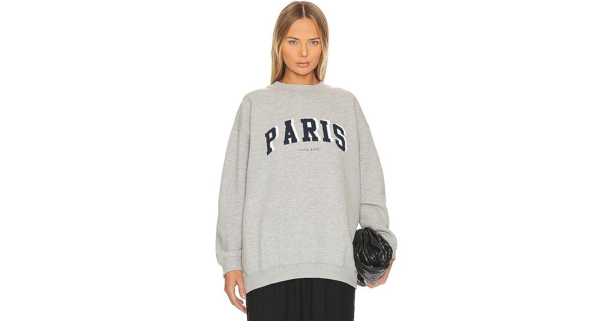 Anine Bing Tyler Paris Sweatshirt in Grey Lyst UK