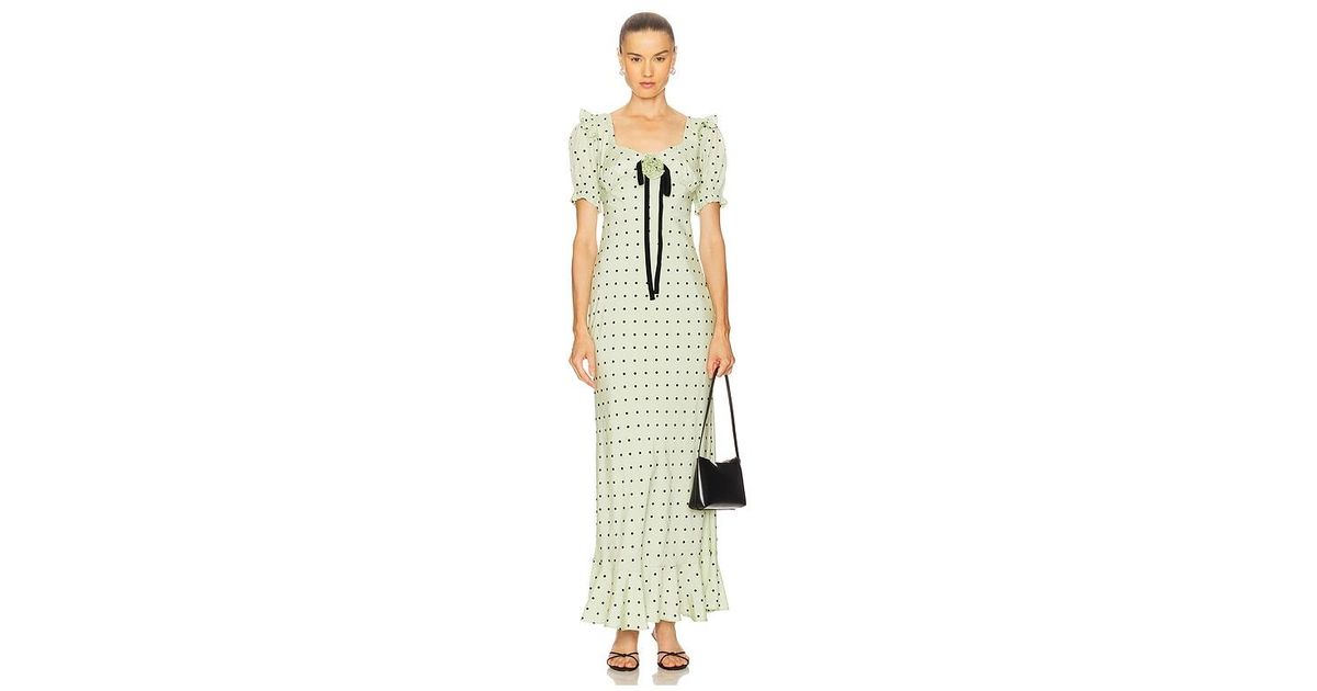 maude club georgina dress Maude Georgina Puff-Sleeve Scoop-Neck Midi Dress