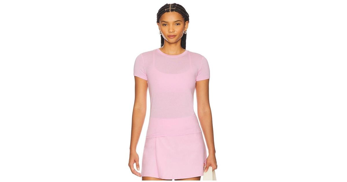 Alo Yoga All Day Short Sleeve Top in Pink | Lyst UK