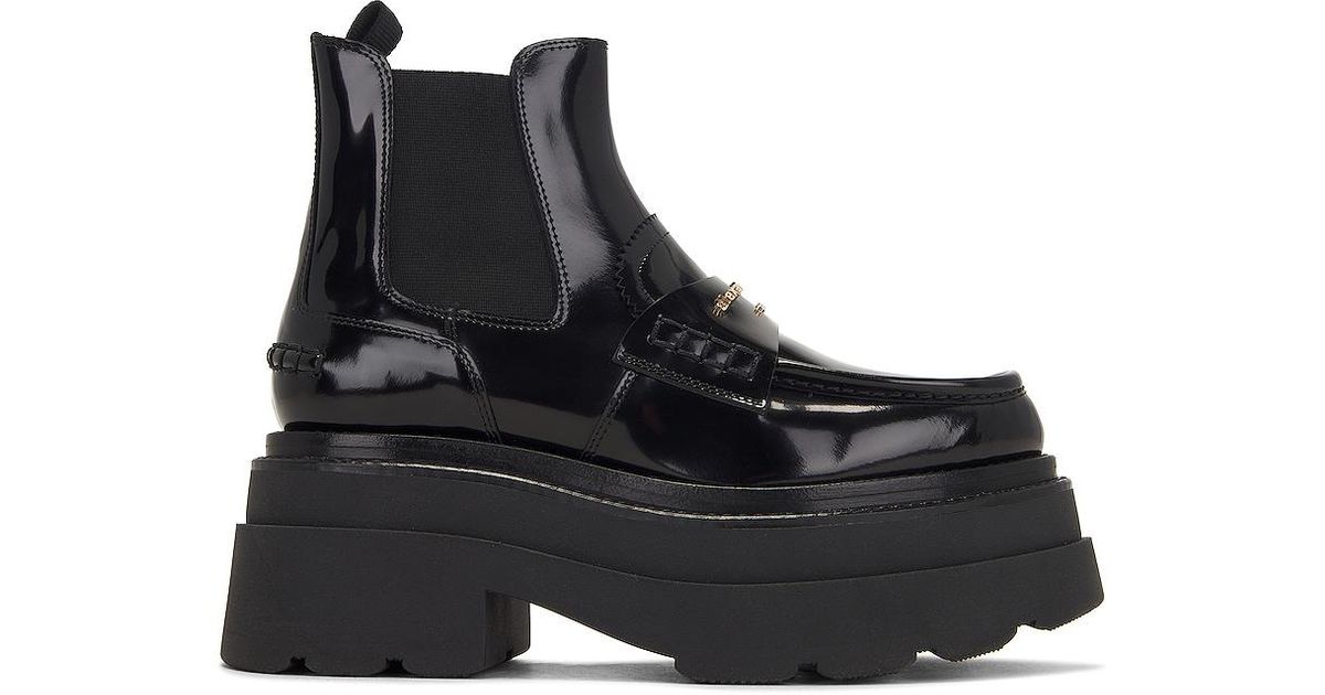 Alexander Wang Leather Carter Platform Ankle Boot in Black | Lyst