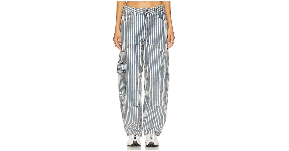 デニム・ジーパン GANNI Light Stripe Denim Carpenter Jeans Ganni Light Stripe Denim Carpenter Jeans – htown Store