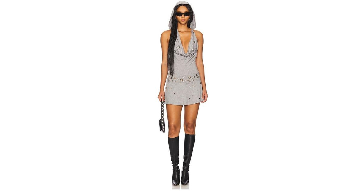 【JADED LONDON】MARL EYELET パーカードレス Jaded London Marl Eyelet Hooded Dress in Black | Lyst