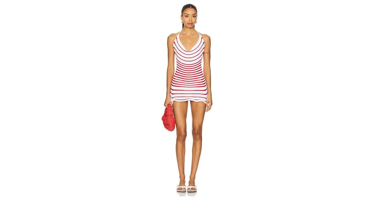 mini stripe dress in white and red george trochopoulos How George Trochopoulos' Stripe Design Became a Go-to Celebrity Style