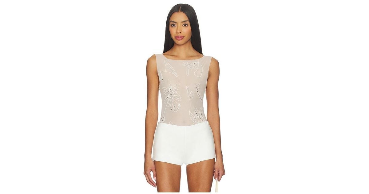 Jaded London Sequin Double Layered Tank Top in White | Lyst