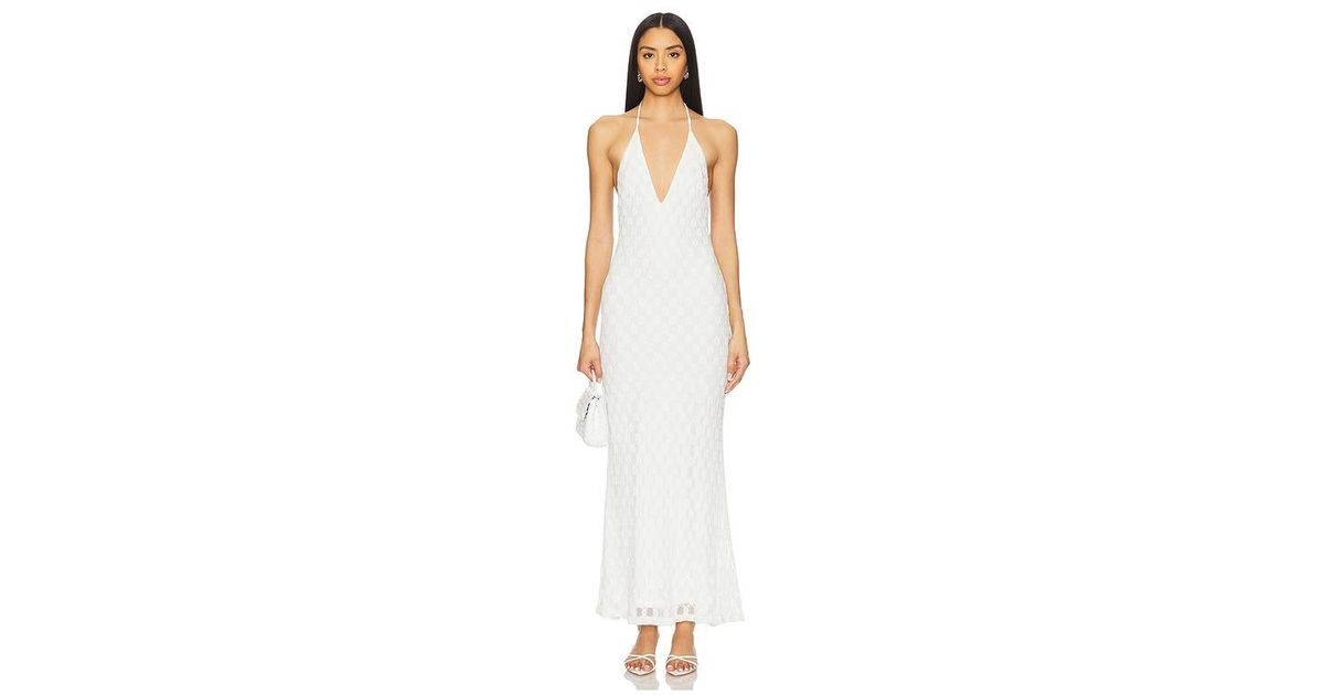 Bardot X Revolve Adoni Halter Mesh Midi Dress in White | Lyst