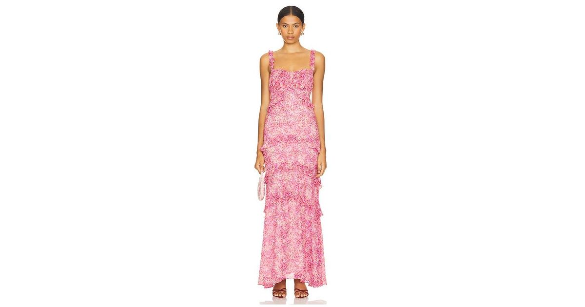 olina dress in pink ditsy astr the label Astr Olina Dress in Pink