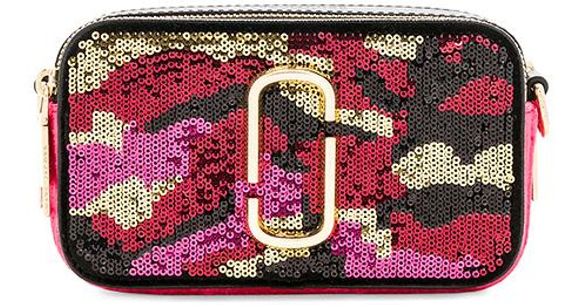 Marc Jacobs Leather Camo Sequin Snapshot Camera Bag In Pink. Lyst