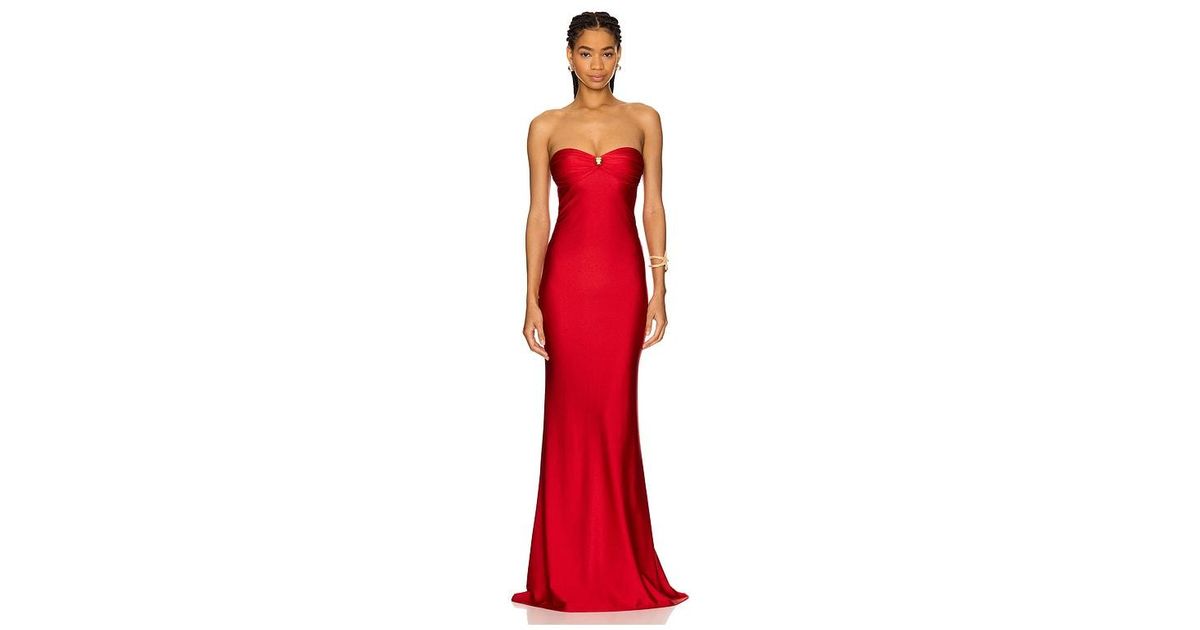 Shani Shemer Cascade Maxi Dress in Red | Lyst