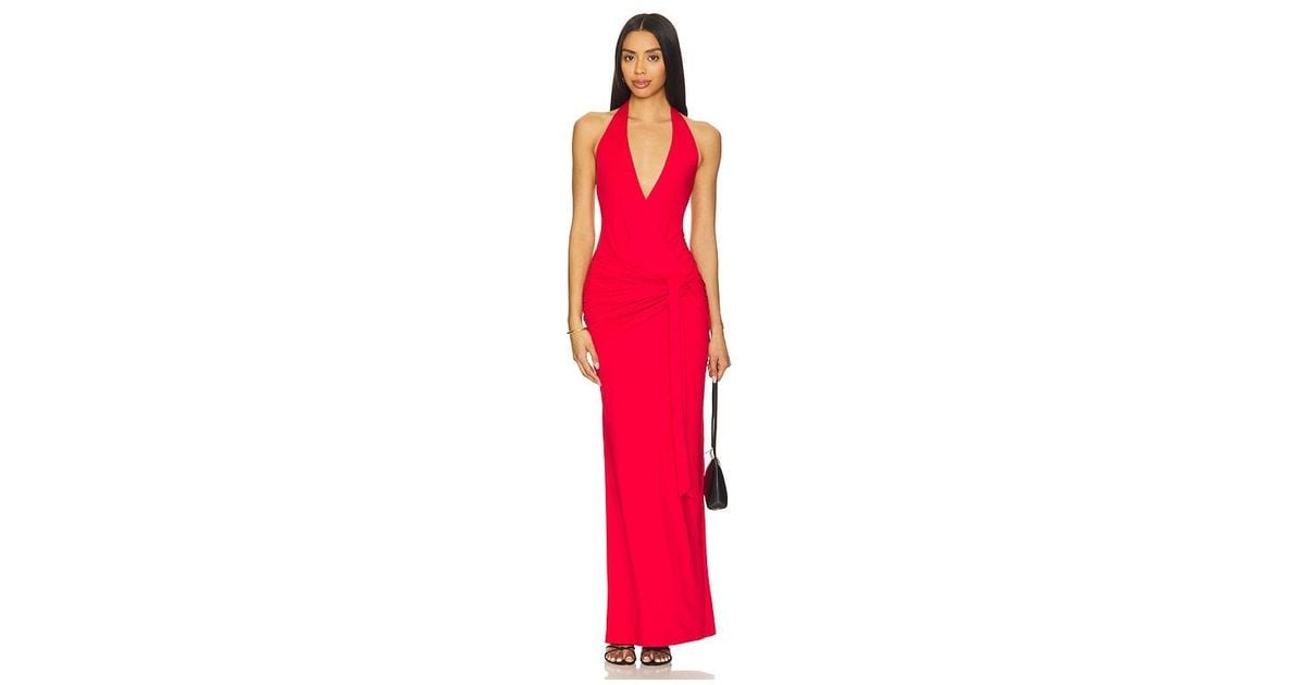 superdown Chloe Halter Maxi Dress in Red | Lyst
