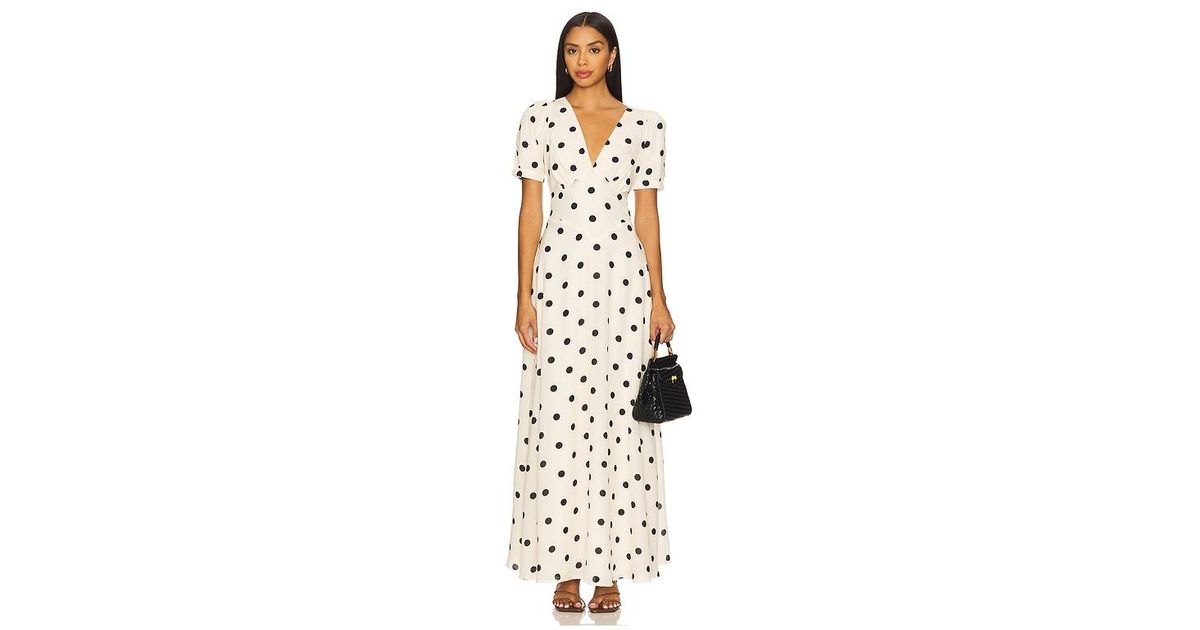 devin maxi dress in cream polka dot Devin Maxi Dress