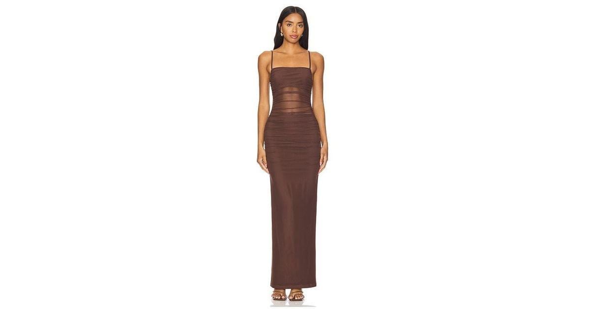 celeste maxi dress in chocolate brown superdown celeste maxi dress in chocolate brown superdown ELIDA MAXI DRESS IN CHOCOLATE BROWN