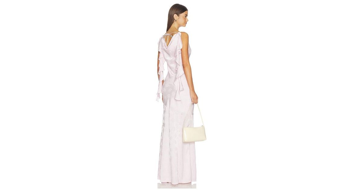 rotate birger christensen waterfall maxi dress ROTATE BIRGER CHRISTENSEN Maxi Waterfall Sleeveless Dress | White