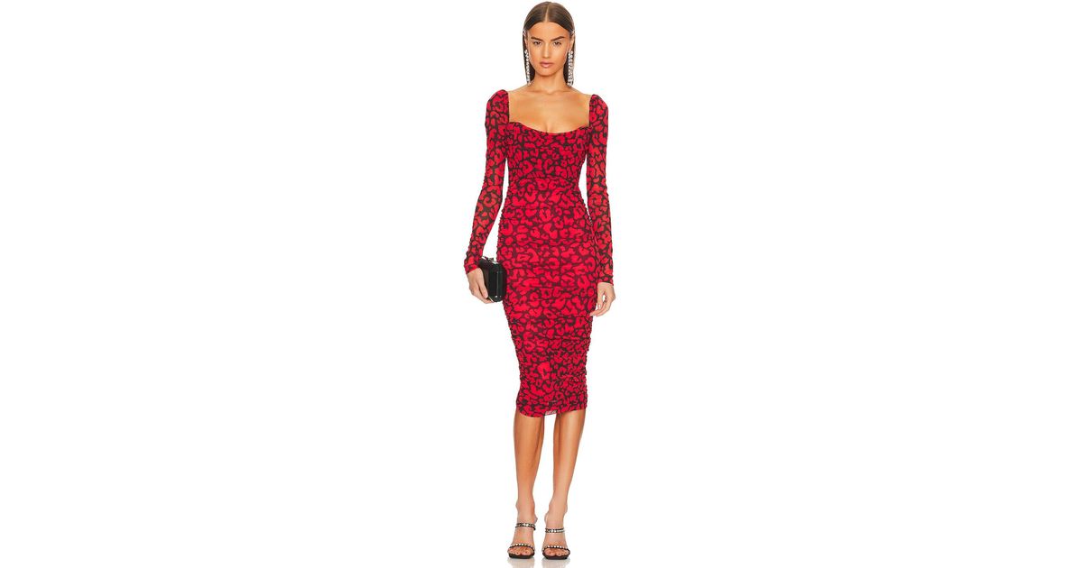 Michael Costello X Revolve Nobu Midi Dress in Red Lyst