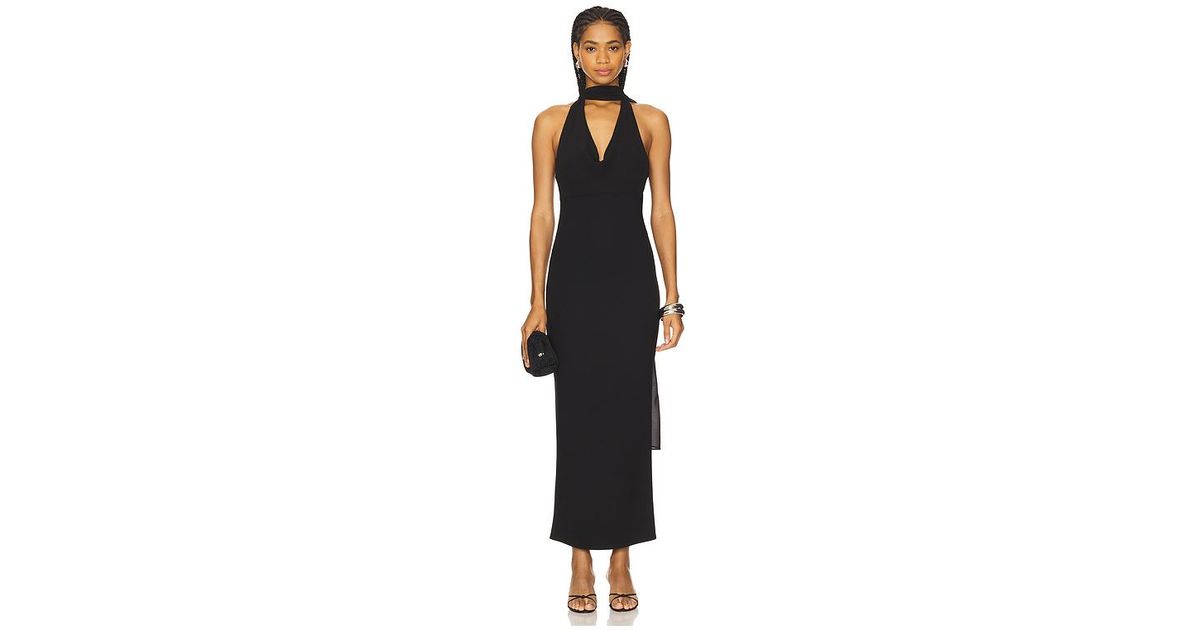 slim fit dress slacks Shop Tan Jacquard Slit Halter Long Dress main image 1