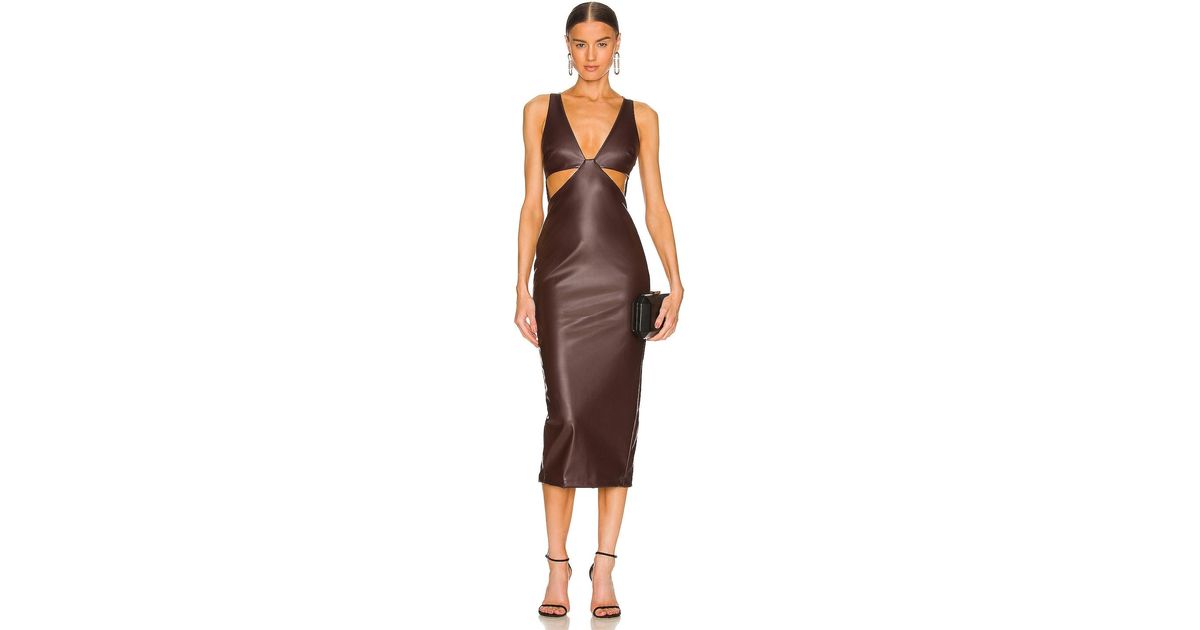 Nookie Alexia Cut Out Midi in Brown | Lyst