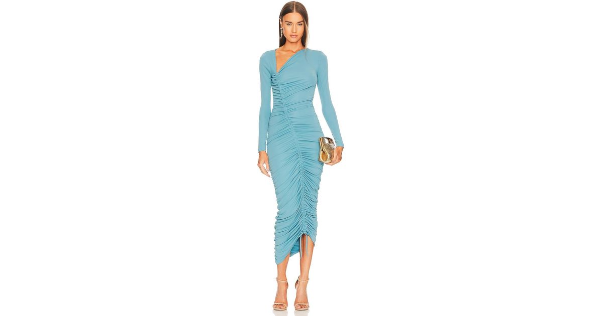 Michael Costello Synthetic X Revolve Kylee Midi Dress in Dusty Blue ...