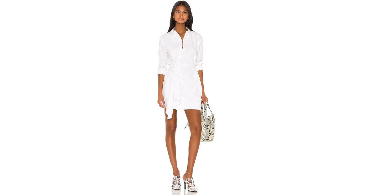 L'academie Denim August Shirt Dress in White Stripe (White) - Lyst