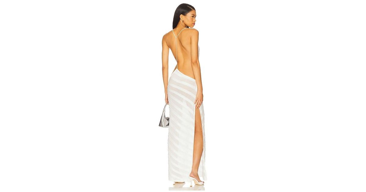 jaded london noir knit maxi dress Jaded London Knit Maxi Dress in White Noir