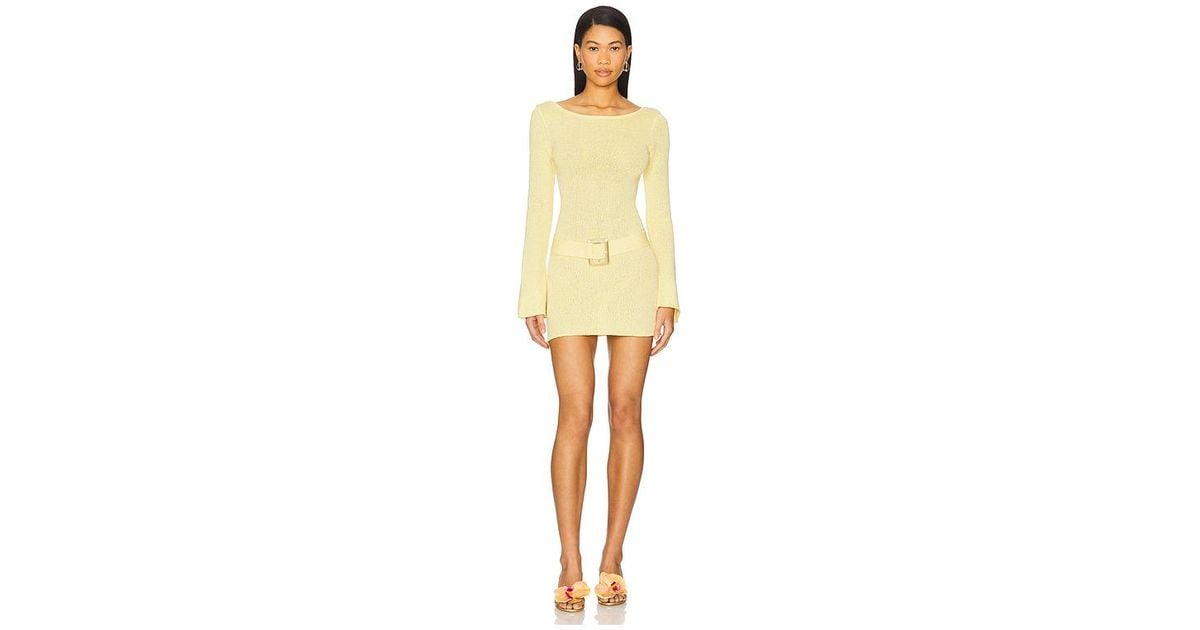Asta Resort X Revolve Maya Long Sleeve Belted Dress in Yellow | Lyst  Australia